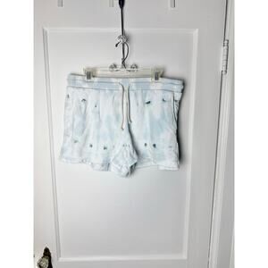 Lou & Grey Tie Dye Sweat Shorts Women's Large Blue White High Rise Lounge